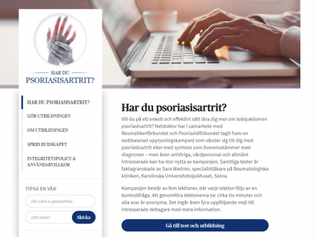 Upplysningskampanj om PsA (Psoriasisartrit) från Netdoktor