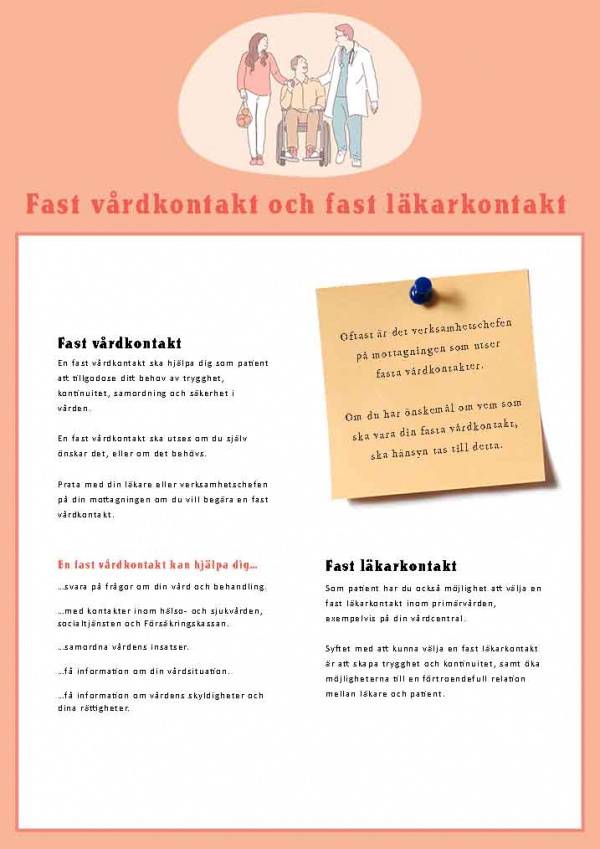 Fast vårdkontakt och fast läkarkontakt 